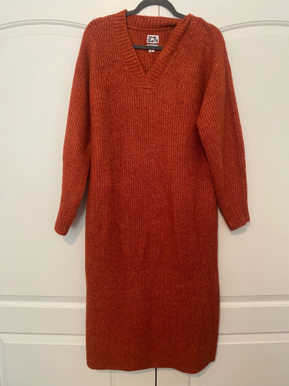 Future Collective By Reese Blutstein Sweater Dress in rust orange; NWOT